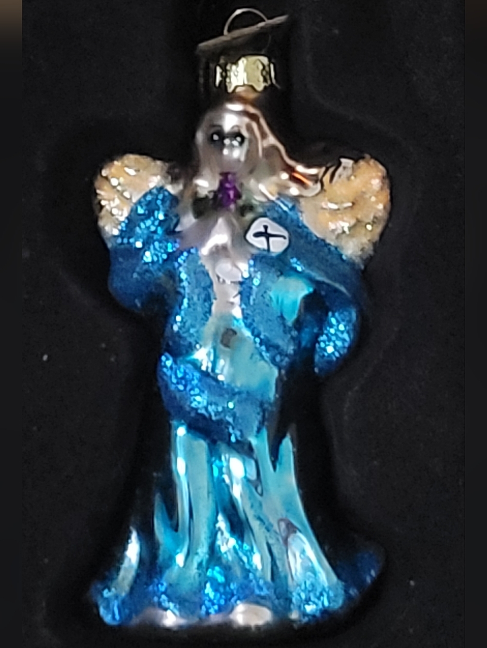 Thomas Pacconi Classics Angels Blown Glass Angel Christmas Ornaments - set of 10 - Picture 12 of 16